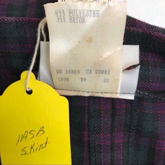 That's Me Vintage Deadstock Plaid Skirt Purple Green Black Women's Size 7/8 - Picture 16 of 16